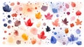 Vibrant Autumn Watercolor Elements for Design and Creativity Royalty Free Stock Photo