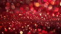 Golden Glitter on Shiny Red Christmas Background Royalty Free Stock Photo