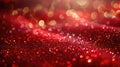 Golden Glitter on Shiny Red Christmas Background Royalty Free Stock Photo