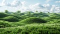 Serene Countryside: Green Rolling Hills and Blue Sky Royalty Free Stock Photo