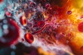 A vibrant representation of blood flow in the human body. This image captures the dynamic movement of red blood cells Royalty Free Stock Photo