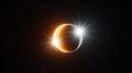 A stunning image of a solar eclipse with the sun partially obscured by the moon against a starry space background Royalty Free Stock Photo