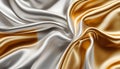 A stunning image of a textile background made of luxurious silver and gold fabric Royalty Free Stock Photo