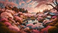 Sakura Splendor: Enchantment at Dusk Royalty Free Stock Photo