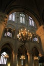 Stunning interior architecture,Notre Dame,Paris,2016 Royalty Free Stock Photo