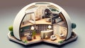 Stunning Interior and Exterior Composition of a Spacious Family Home with a Gorgeous Balcony View - ai generated