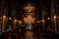 Stunning interior view of the Sanctuary of Our Lady of Montallegro located in Rapallo, Italy.