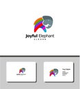 Stunning joyful elephant logo