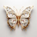 Innovative 3d Gold Butterfly: A Symbol Of Mechanical Elegance