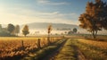 Stunning 8k Footage Of Autumn Agricultural Landscapes With Fog