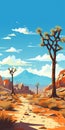 Desert Dreams: A Vivid And Adventurous Landscape Illustration