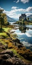 Epic Fantasy Scene: Reflection Of Scotland\'s Landmark In Calm Waters Royalty Free Stock Photo