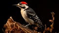Stunning 32k Uhd Woodpecker Image On Black Background