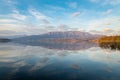 Stunning lake at sunset in northern Italy. Lake Varese Royalty Free Stock Photo