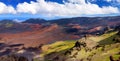 Stunning landscape of Haleakala volcano crater taken at Kalahaku overlook at Haleakala summit, Maui, Hawaii Royalty Free Stock Photo