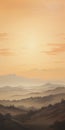 Stunning Landscape Illustration With Orange Sunrise - Subtle Color Harmonies