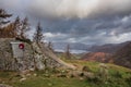 Stunning landscape image of the view from Castle Crag towards Derwentwater, Keswick, Skiddaw, Blencathra and Walla Crag in the