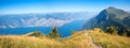 stunning landscape panorama Monte Baldo, lake Gardasee, north italy Royalty Free Stock Photo