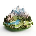 Playful 3d Landscape: Meticulously Detailed With Naturalistic Flora And Fauna