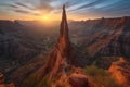 Majestic Canyon Spire at Sunset