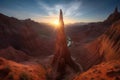 Majestic Canyon Spire at Sunset