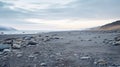 Serene Arctic Beach With Rocks And Gravel: Atmospheric Horizons