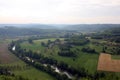 The stunning landscape of a river in Domme town, Dordogne Valley