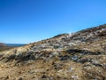 Stunning landscape of steaming ground in KrÃÂ½suvÃÂ­k, Seltun in good sunny day with blue sky, Reykjanes Peninsula, Global Geopark, Royalty Free Stock Photo