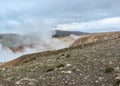 Steaming ground in Geothermal active area KrÃÂ½suvÃÂ­k, Seltun, Global Geopark, Iceland, Europe Royalty Free Stock Photo