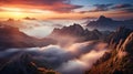 Stunning Sunrise Landscape Photography With Majestic Clouds And Godrays Royalty Free Stock Photo