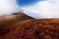 Stunning landscape view of Haleakala volcano area seen from the summit. Maui, Hawaii Royalty Free Stock Photo