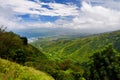 Stunning landscape view seen from Waihee Ridge Trail, overlooking Kahului and Haleakala, Maui, Hawaii Royalty Free Stock Photo