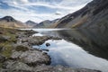 Stunning landscape of Wast Water and Lake District Peaks on Summ