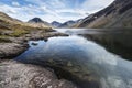 Stunning landscape of Wast Water and Lake District Peaks on Summ