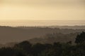 Stunning late Summer evening sunset with vibrant colours in South Downs National Park UK