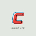 Stunning Letter C with 3d color contour, minimalist letter graphic for modern comic book logo, cartoon headline