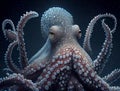 A stunning and lifelike photorealistic illustration of an octopus, capturing its intricate details and unique beauty