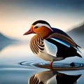 Stunning mandarin duck - ai generated image