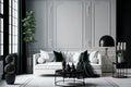 Luxurious White Sofa Living Room - Generative AI