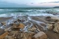 Stunning long exposure seascape with waves