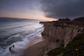 A stunning long exposure of sunset at the davenport pier in northern california