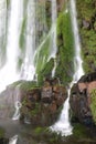 Stunning low angle view of Iguazu Falls at Argentinian side, UNESCO World Heritage site in Puerto Iguazu, Argentina Royalty Free Stock Photo