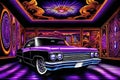 A stunning lowrider airbrush art masterpiece. luminous artwork Royalty Free Stock Photo