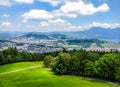Stunning Luzern urban scenery, bird eye view from cable car from Pilatus mountain, Lucerne, Switzerland, Europe Royalty Free Stock Photo