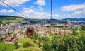 Stunning Luzern urban scenery, bird eye view from cable car from Pilatus mountain, Lucerne, Switzerland, Europe Royalty Free Stock Photo