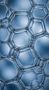 Abstract Macro Shot of Soap Bubbles, Blue Cell Structure, Water Texture Royalty Free Stock Photo