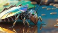 Colorful Reflective Metallic Bat Bug Insect by Generate AI