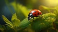 Graceful Ladybug: A Macro Shot of Natures Delicate Beauty