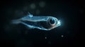 Stunning macro shot of a tiny lanternfish. Generated Ai Royalty Free Stock Photo