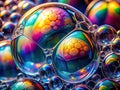 A Stunning Macro View of a Scientific Soap Bubble Exploring the Intricate Structure and Refraction of a Soap Royalty Free Stock Photo